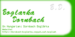 boglarka dornbach business card